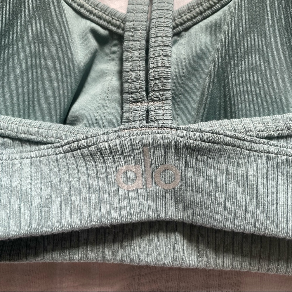 Ribbed Blissful Bra in Soft Seagrass - Picture 9 of 11